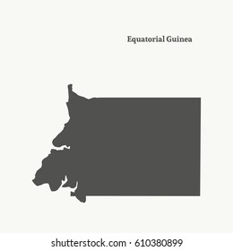 Outline map of Equatorial Guinea. Isolated vector illustration.