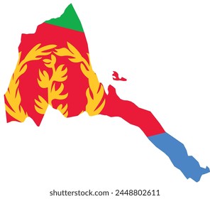 Esquema del mapa de Eritrea con regiones
