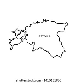 Outline Map of Estonia Vector Design Template. Editable Stroke