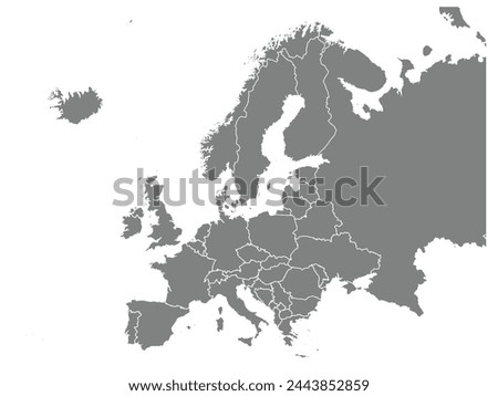 Outline of the map of Europe with regions