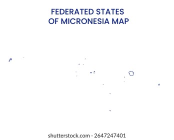 Outline map of Federated States of Micronesia. High detailed map of Federated States of Micronesia. Oceania