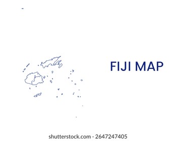 Outline map of Fiji. High detailed map of Fiji. Oceania
