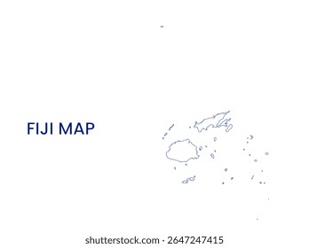 Outline map of Fiji. High detailed map of Fiji. Oceania