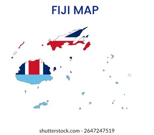 Outline map of Fiji. High detailed map of Fiji. Oceania
