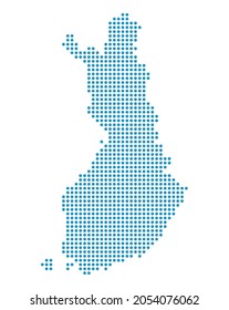 Outline map of Finland from dots