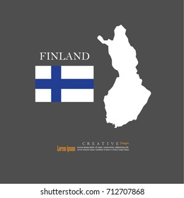 outline map of  Finland  with nation flag.vector illustration.