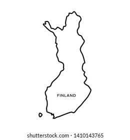 Outline Map of Finland Vector Design Template. Editable Stroke