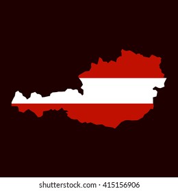 Outline map flag Austria vector flat