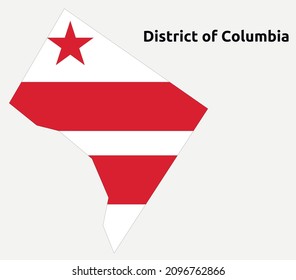 Outline map and Flag of District of Columbia. The United States of America. USA vector format eps