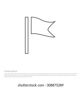 Outline Map Flag Icon, Vector Illustration, Flat pictogram icon