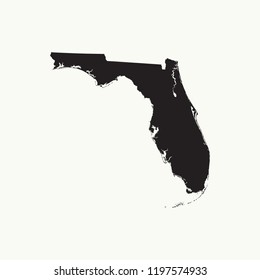 Outline map of Florida. Isolated vector illustration.