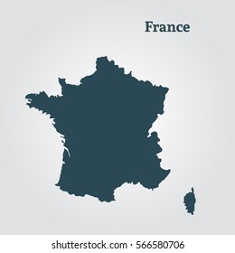 Outline map of  France. 