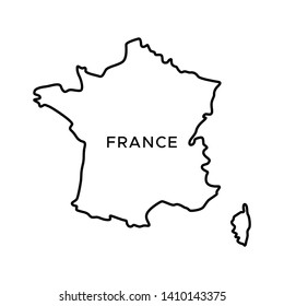 Outline Map of France Vector Design Template. Editable Stroke