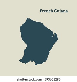 Outline Map French Guiana Isolated Vector Stock Vector (Royalty Free ...