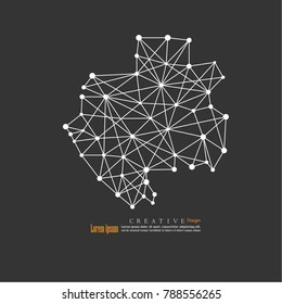 outline map of  Gabon. vector illustration.