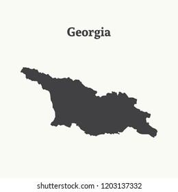 Outline map of Georgia. Isolated vector illustration.