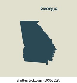Outline map of Georgia. Isolated vector illustration.