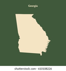Outline map of Georgia. Isolated vector illustration.