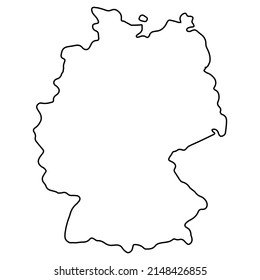 Outline map Germany, geographic borders country deutschland, deutsch land