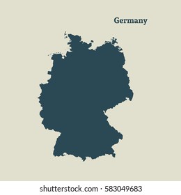 Outline map of Germany. Isolated vector illustration.