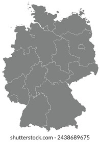 Outline of the map of Germany with regions