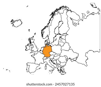 Esquema del mapa de Alemania con regiones