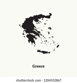 Outline map of Greece. Isolated vector illustration.