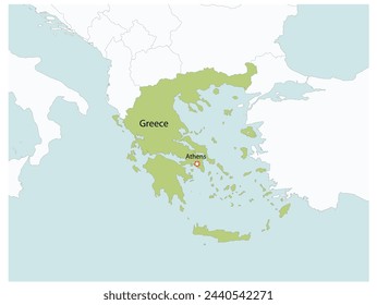 Outline of the map of Greece with regions