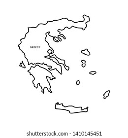 Outline Map of Greece Vector Design Template. Editable Stroke