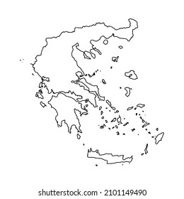 Rahmenplan für Griechenland, weißer Hintergrund. Vektorgrafik, europäische Staatskarte mit Kontur.