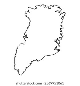 Outline Map of Greenland Largest Island on Earth