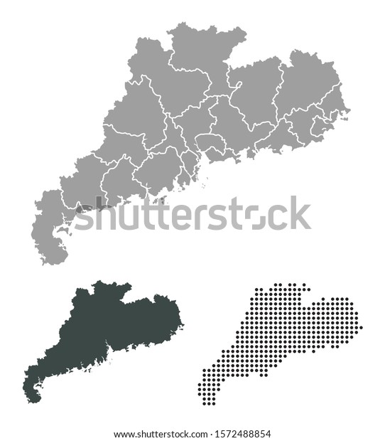 Outline Map Guangzhou State Stock Vector (royalty Free) 1572488854 