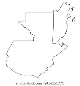 Esquema del mapa de Guatemala, Belice