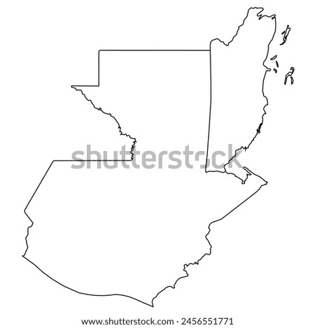 Outline of the map of Guatemala, Belize