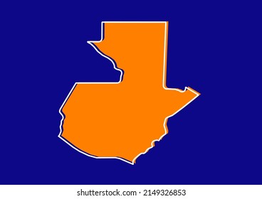 Übersicht über Guatemala, stilvolle Konzeptkarte von Guatemala. orangefarbene Karte auf blauem Hintergrund.