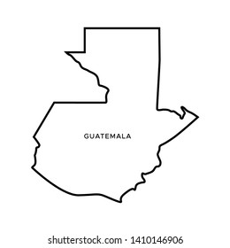 Outline Map of Guatemala Vector Design Template. Editable Stroke