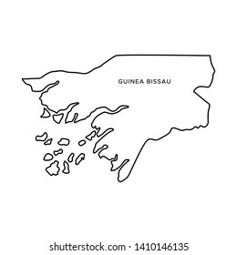 Outline Map of Guinea Bissau Vector Design Template. Editable Stroke