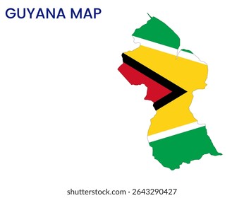 Outline map of Guyana. High detailed map of Guyana. South America.