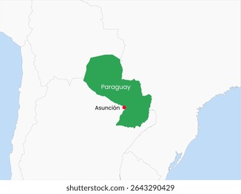 Outline map of Guyana. High detailed map of Guyana. South America.
