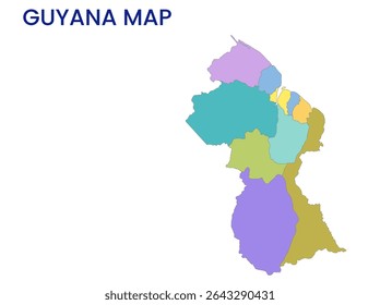 Outline map of Guyana. High detailed map of Guyana. South America.