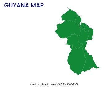 Outline map of Guyana. High detailed map of Guyana. South America.