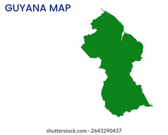 Outline map of Guyana. High detailed map of Guyana. South America.