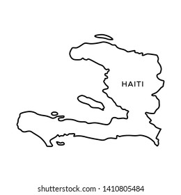 Outline Map of Haiti Vector Design Template. Editable Stroke