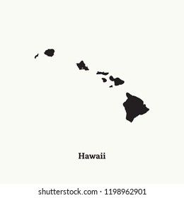 Outline map of Hawaii. Isolated vector illustration.