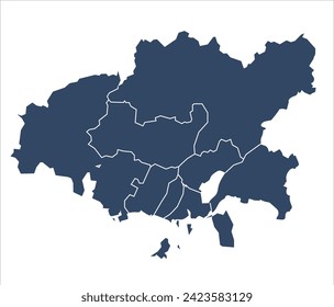 Outline map of Hiroshima city