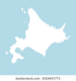 
Outline map of Hokkaido island