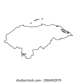 Outline Map Honduras White Background Vector Stock Vector (Royalty Free ...