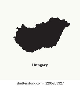 Outline map of Hungary. Isolated vector illustration.