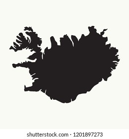 Outline map of Iceland. Isolated vector illustration.