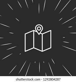 Outline map icon illustration isolated vector sign symbol